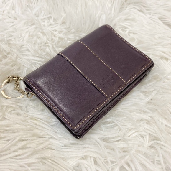 Coach Accessories - Coach Dark Purple Business Card Holder Keychain